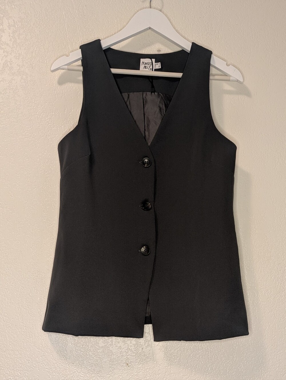 Princess Polly Dark Gray Charcoal Tailored V-Neck Vest Waistcoat Size 4 - Picture 7 of 13